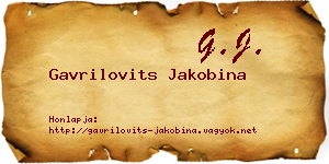 Gavrilovits Jakobina névjegykártya